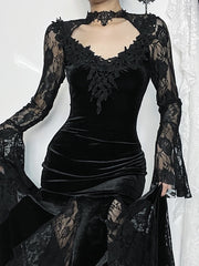 cutiekill-floral-lace-goth-doll-fishtail-dress-ah0589