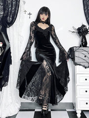 cutiekill-floral-lace-goth-doll-fishtail-dress-ah0589