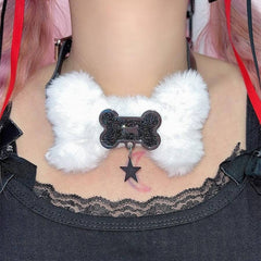cutiekill-fluffy-dog-bone-y2k-choker-ah0652
