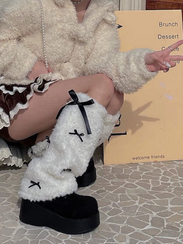 cutiekill-fluffy-sweet-bow-leg-warmers-c0379