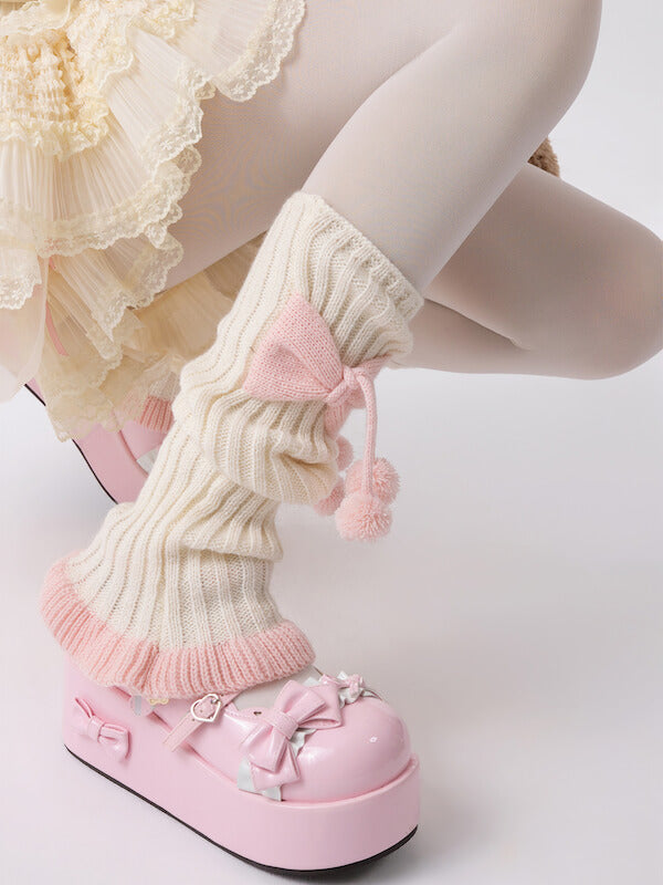 cutiekill-girly-bow-pompon-leg-warmers-c0204