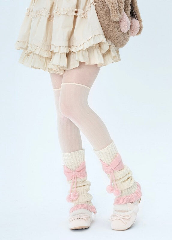 cutiekill-girly-bow-pompon-leg-warmers-c0204