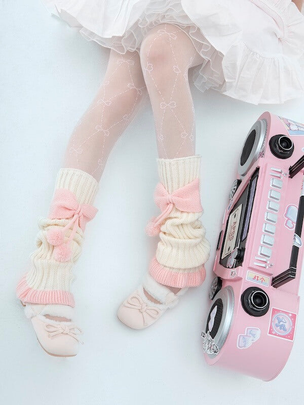cutiekill-girly-bow-pompon-leg-warmers-c0204