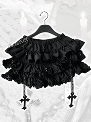 Girly doll ruffled cross bloomer skirt