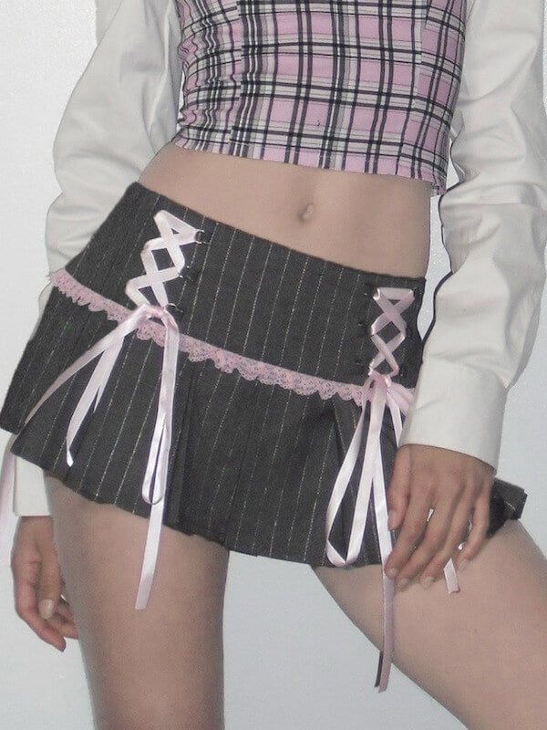 cutiekill-girly-pink-lace-up-ribbon-skirt-om0457