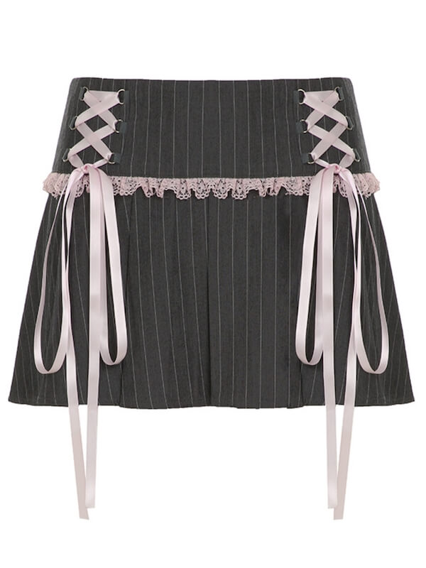 cutiekill-girly-pink-lace-up-ribbon-skirt-om0457