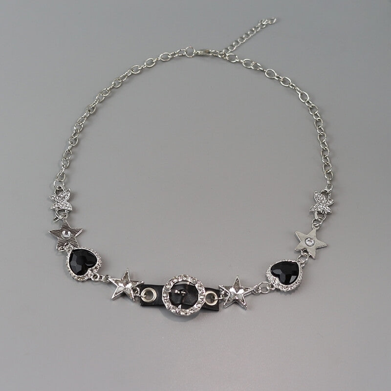 cutiekill-glittering-black-heart-necklace-ah0638