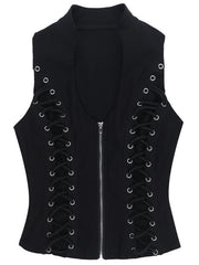 cutiekill-goth-lace-up-slim-fit-zip-vest-ah0823
