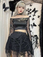 cutiekill-goth-punk-spider-web-tassels-skirt-ah0080