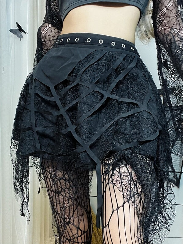 cutiekill-goth-punk-spider-web-tassels-skirt-ah0080