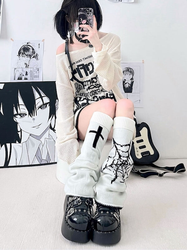 cutiekill-goth-y2k-spider-web-cross-leg-warmers-c0151-4