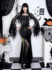 cutiekill-gothic-aesthetic-lace-up-fishtail-dress-ah0858