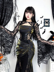 cutiekill-gothic-aesthetic-lace-up-fishtail-dress-ah0858