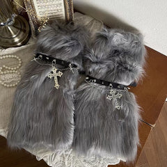 cutiekill-gothic-baroque-cross-studded-chain-furry-leg-warmers-c0505