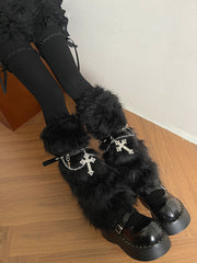 cutiekill-gothic-baroque-cross-studded-chain-furry-leg-warmers-c0505