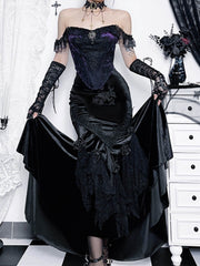 cutiekill-gothic-floral-fishtail-skirt-ah0531