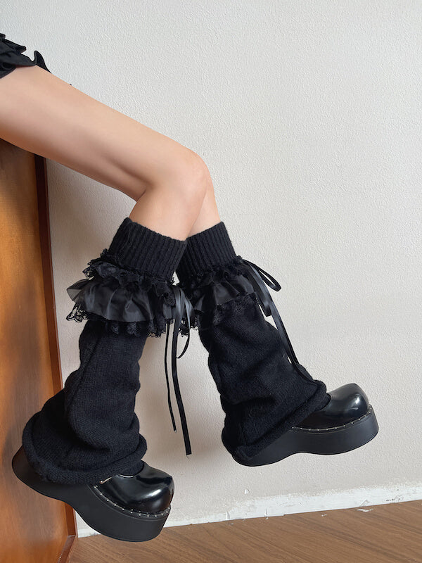 cutiekill-gothic-lace-triple-ruffle-knit-leg-warmers-c0514