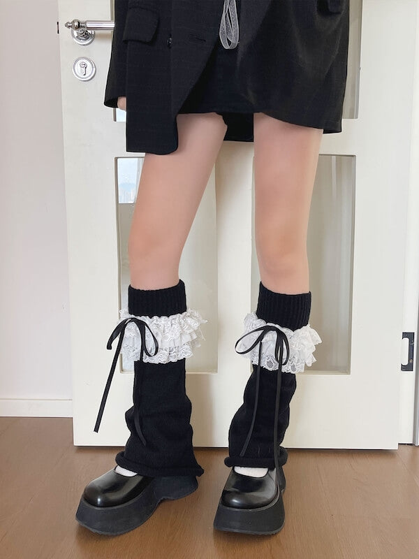 cutiekill-gothic-lace-triple-ruffle-knit-leg-warmers-c0514