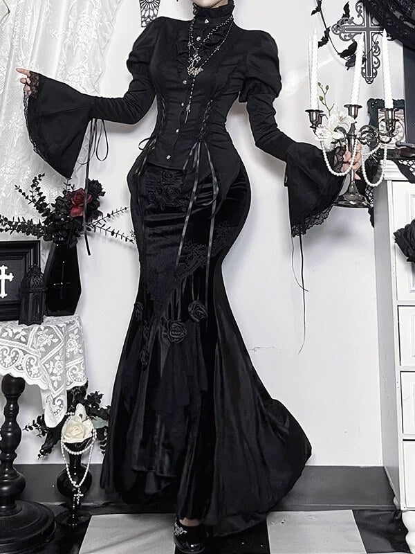 cutiekill-gothic-lolita-flare-sleeve-blouse-layered-with-lace-trim-corset-vest-ah0901-ah0902