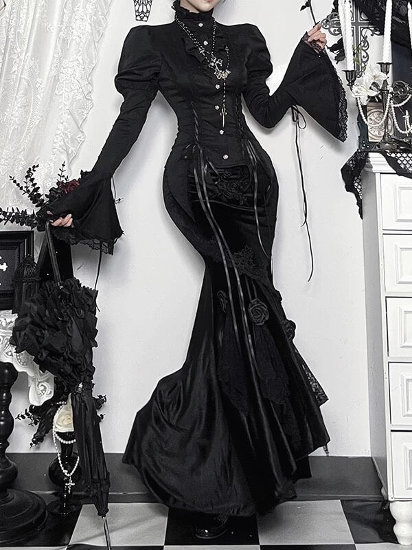 cutiekill-gothic-lolita-flare-sleeve-blouse-layered-with-lace-trim-corset-vest-ah0901-ah0902