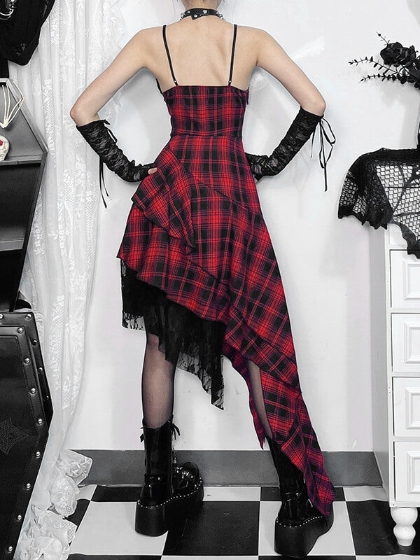 cutiekill-gothic-punk-red-plaid-irregular-dress-ah0656