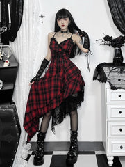 cutiekill-gothic-punk-red-plaid-irregular-dress-ah0656