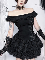 cutiekill-gothic-rose-night-lace-up-top-and-skirt-ah0899