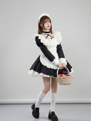 Gothic ruffle maid dress