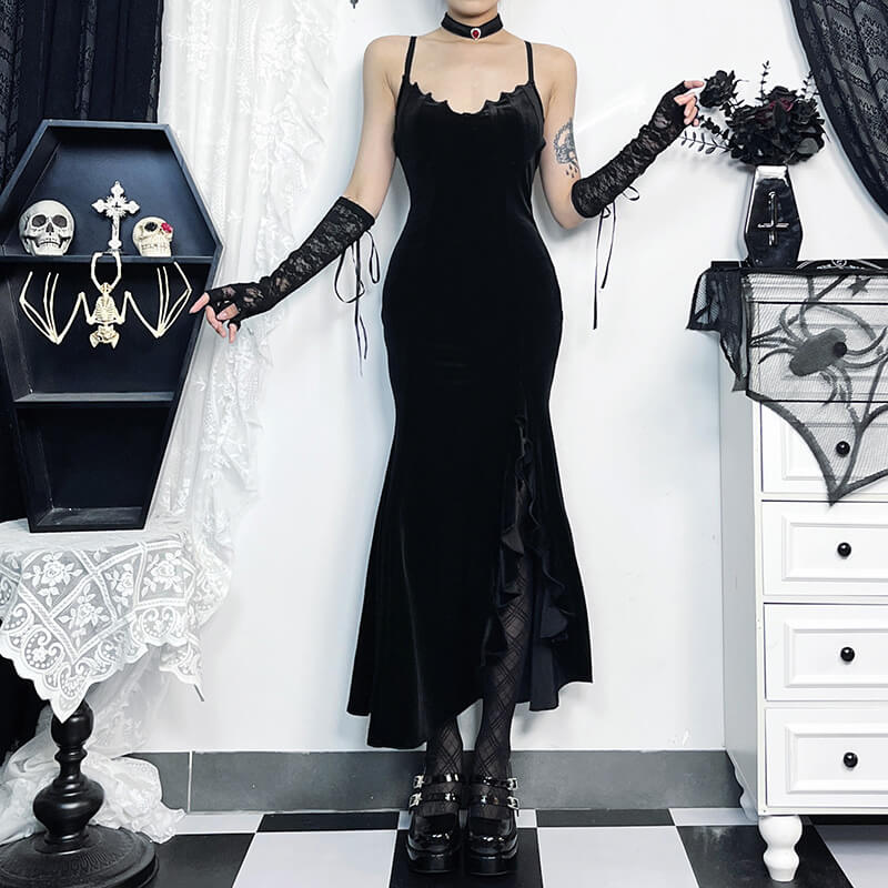 cutiekill-gothic-ruffle-slit-dress-ah0544