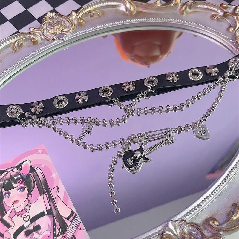 cutiekill-guitar-chains-punk-choker-ah0552