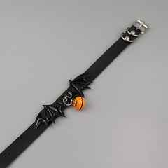 Halloween pumpkin bell evil choker