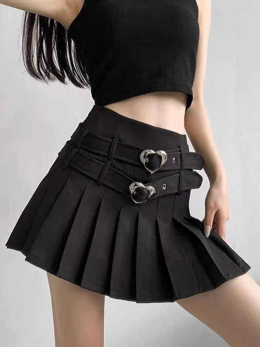 Heart belts academia skirt