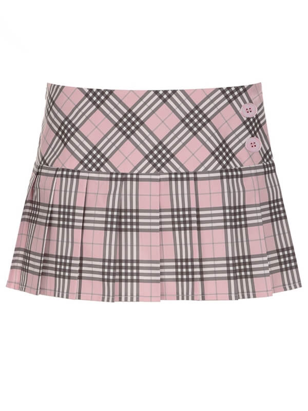 cutiekill-honey-pink-plaid-mini-skirt-om0455