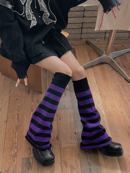 cutiekill-hot-girl-y2k-stripes-knit-leg-warmers-c0071
