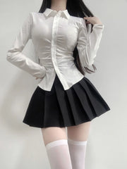 cutiekill-jk-ruched-slim-fit-blouse-shirt-jk0081