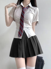 cutiekill-jk-ruched-slim-fit-blouse-shirt-jk0081