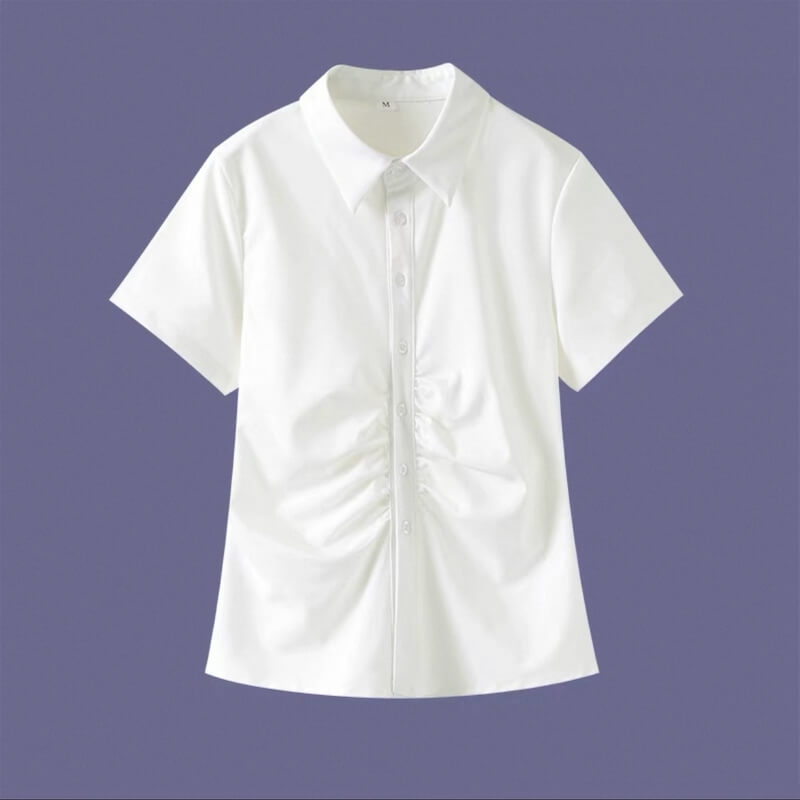 cutiekill-jk-ruched-slim-fit-blouse-shirt-jk0081