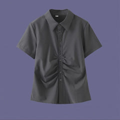 cutiekill-jk-ruched-slim-fit-blouse-shirt-jk0081