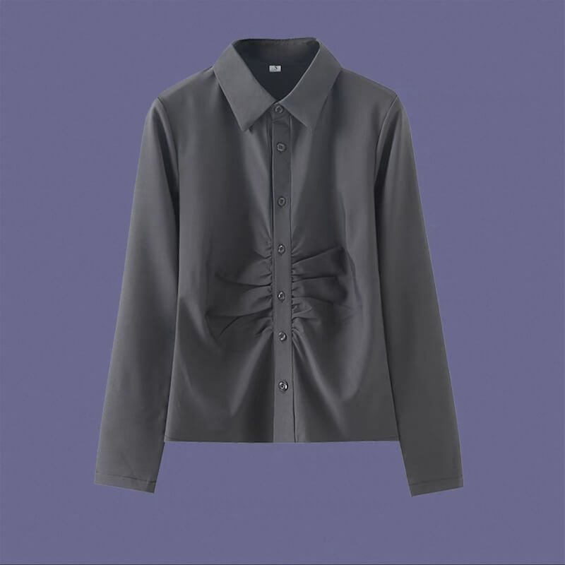 cutiekill-jk-ruched-slim-fit-blouse-shirt-jk0081