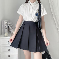 JK school uniform wide pleated skirt