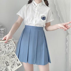 JK school uniform wide pleated skirt