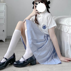 JK school uniform wide pleated skirt