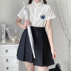JK school uniform wide pleated skirt