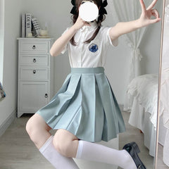 JK school uniform wide pleated skirt