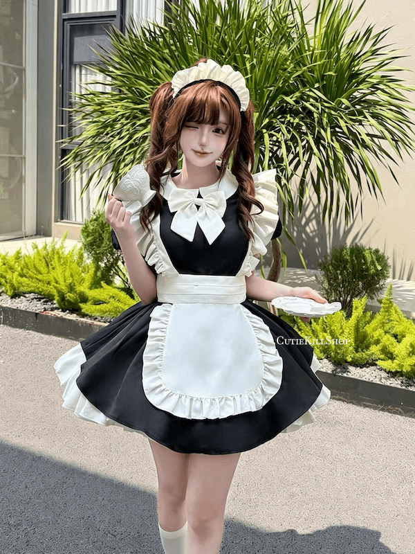 cutiekill-kawaii-vintage-ruffles-maid-dress-ah0905