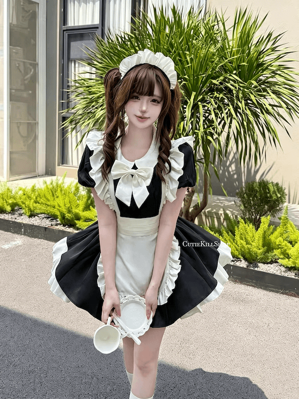 cutiekill-kawaii-vintage-ruffles-maid-dress-ah0905