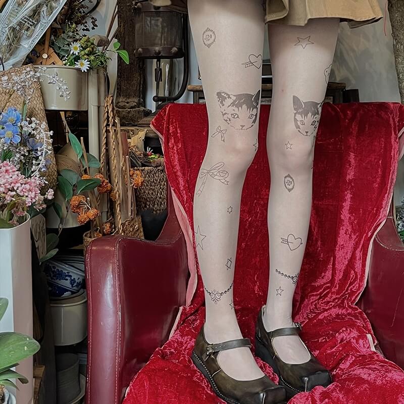 Kitty tattoo tights – Cutiekill