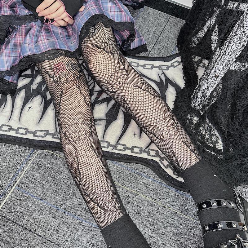 cutiekill-kuromi-core-alternative-cross-fishnet-tights-c0031