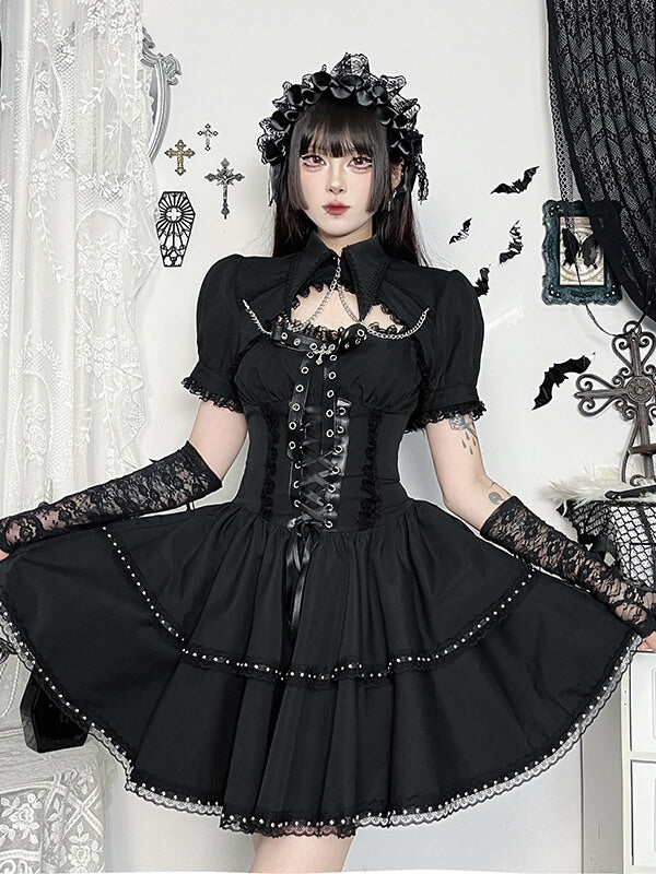 cutiekill-lolita-goth-lace-up-dress-chain-bolero-ah0840