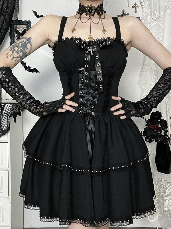 cutiekill-lolita-goth-lace-up-dress-chain-bolero-ah0840